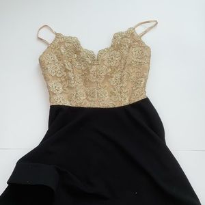 Black and Gold Semi Formal Dress